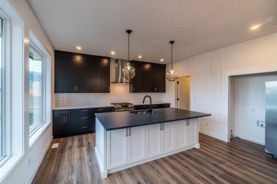 A kitchen in a custom home in Kamloops BC