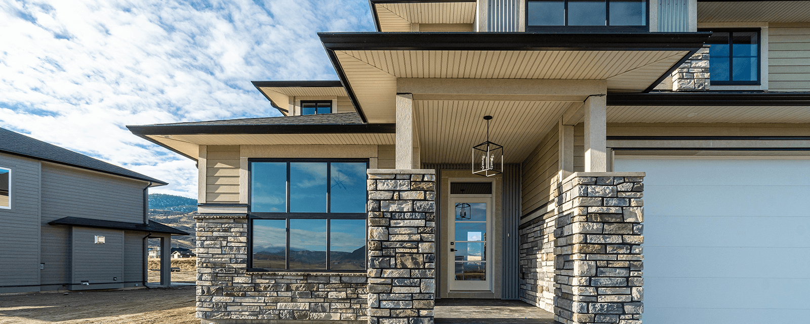 front porch of a Tobiano custom home