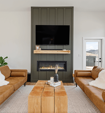 Luxury designed fireplace in a custom home Vancouver & Abbotsford