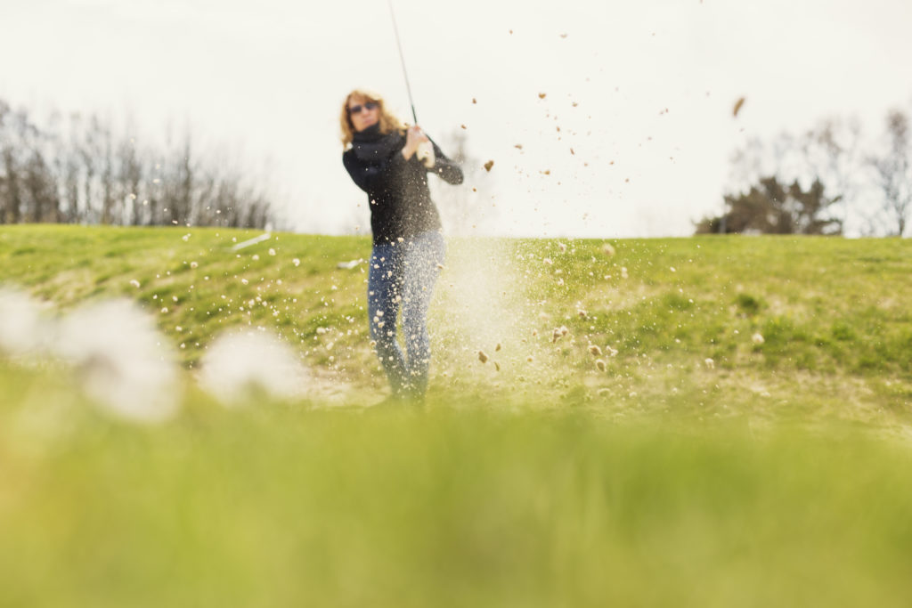 Female golfer Okanagan Valley, BC golf course