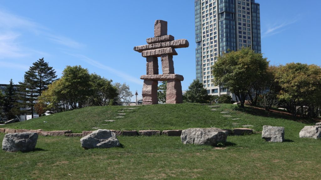 Inukshuk monument at Inukshuk Park, Toronto